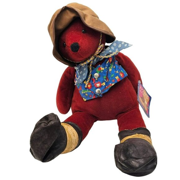 RUSS Stuffed Animal Berrie Buckaroo County USA TEDDY Bear Plush Original Tags - Picture 1 of 8